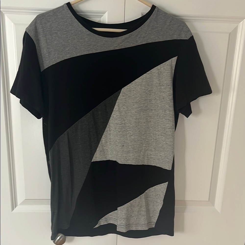 Men's Black and Gray Geometric Shirt